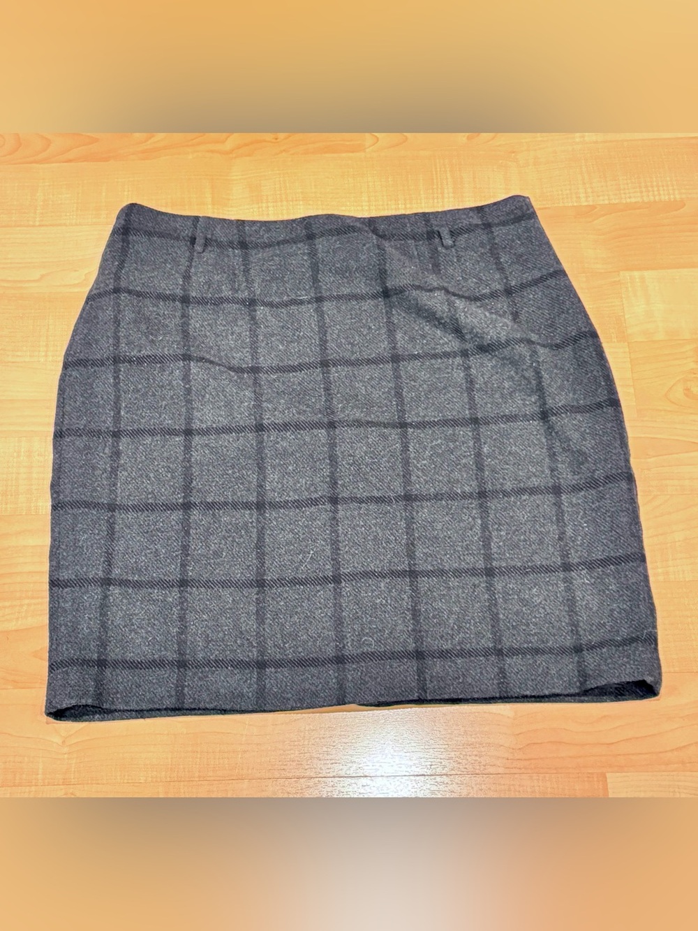 Amanda & Chelsea Gray Windowpane Plaid Skirt